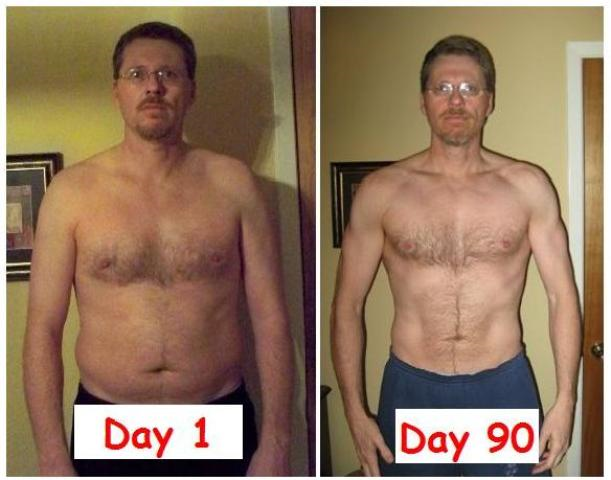 Pic. P90X before after front